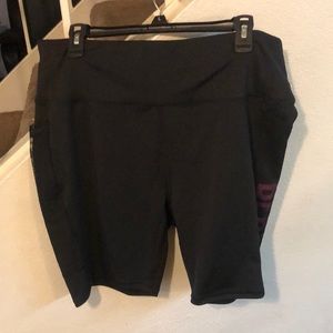 Bebe Sport, Elastic Black + Hot Pink Shorts